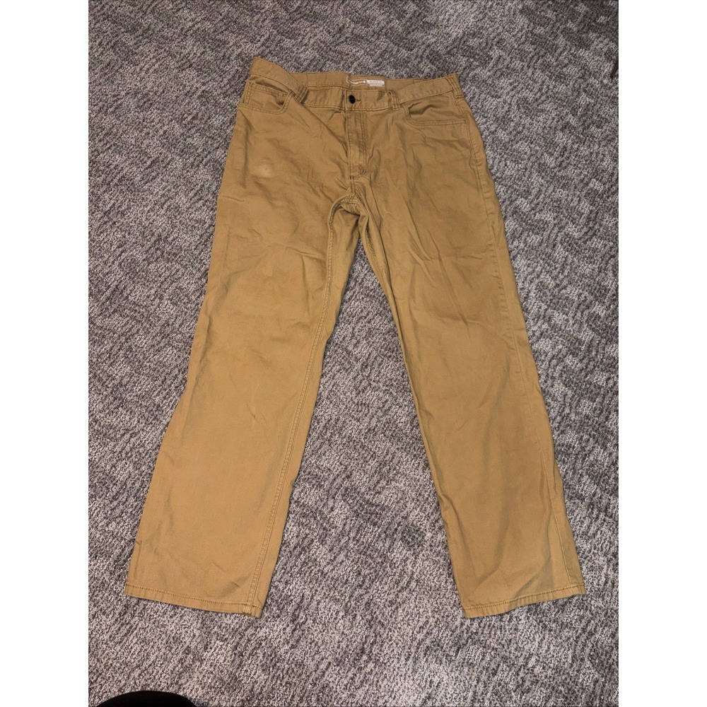 Preloved Carhartt Rugged Flex Relaxed Fit Canvas 5-Pocket Work Pants Tan 38x32